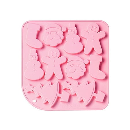 

CHAOMA 10 Cells Christmas Theme Silicone Fondant Mold Chocolate Moulds for Creative Gad