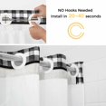 thumbnail image 2 of Spring Flowers No Hooks Shower Curtain with Snap-in Liner Daisy Lavender Bouquet Retro Wood Black Plaid Shower Curtains for Bathroom, Waterproof, Easy Install, Washable 36"x72", 2 of 9