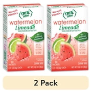 (2 pack) True Lime Watermelon Limeade Drink Mix Powder, No Artificial Sweeteners, 1.06 oz.Packet, 10 Count Box