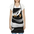 thumbnail image 3 of Easygdp Abstract Black White Swirls Apron Waterdrop Resistant with 2 Pockets,Oil Resistant Cooking Kitchen Chef Apron for Women Men, 3 of 7
