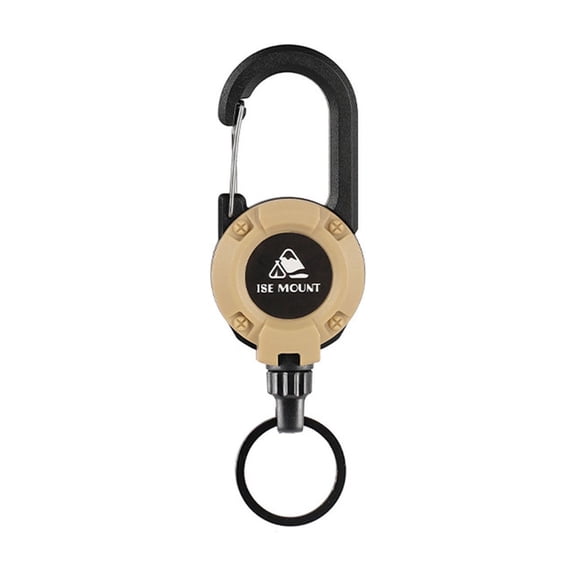 Retractable Carabiner Keychain With Badge Reel Heavy Duty Clip, Anti Theft Key Holder With Extendable Steel Cord Quick Access Design, for Work Keys Hiking Camping