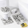 thumbnail image 4 of 4Pcs Old Octopus Shower Curtain Sets, Retro Nautical Map Ocean Animal Bathroom Set with Shower Curtain, Toilet Lid Rug, Non-Slip Rugs and Bath Mat Decor, 4 of 8