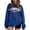Blue, variant on Womens Sweatshirt Crew Neck Vintage Halloween Pumpkin Season Letter Graphic Long Sleeve Oversized Streetwear Holiday Loose Pullover Tops Beige L