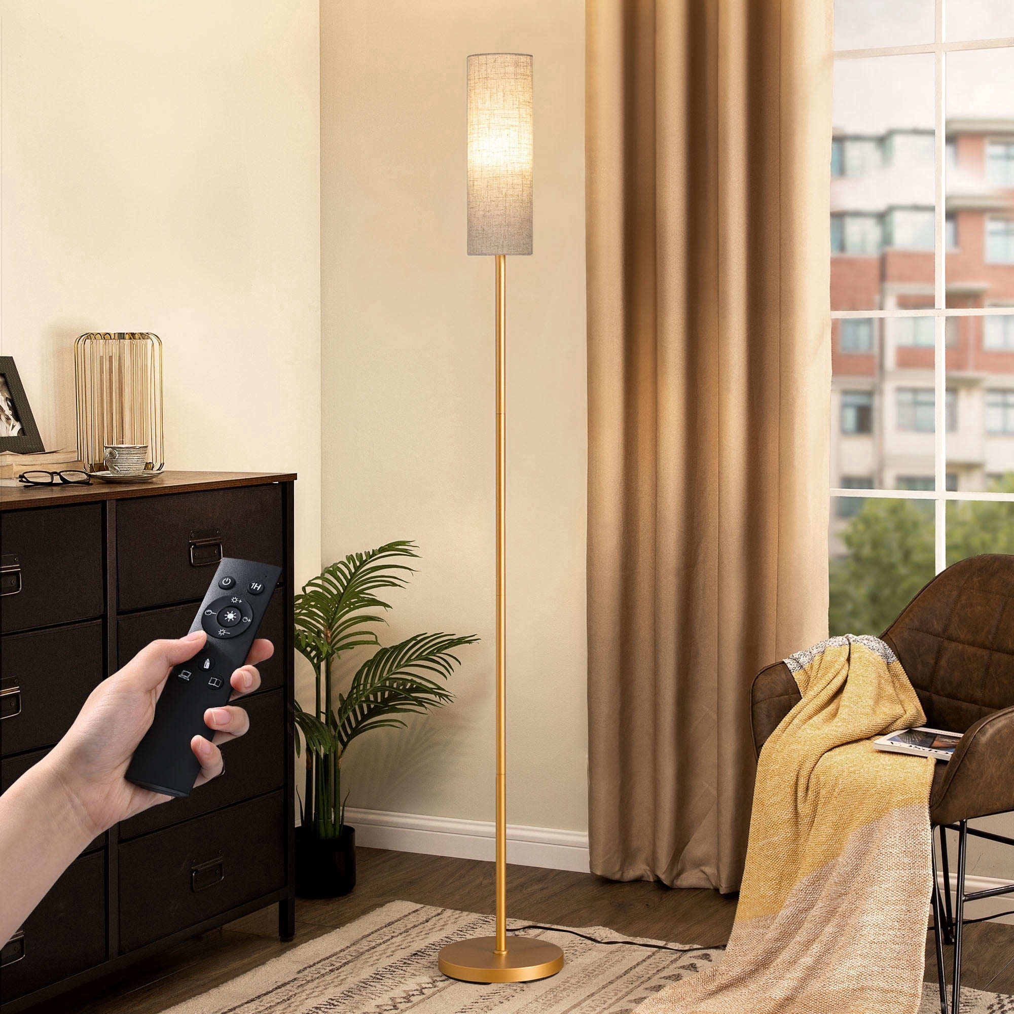 EDISHINE 65-Inch Floor Lamp with Remote, Dimmable LED photo 1