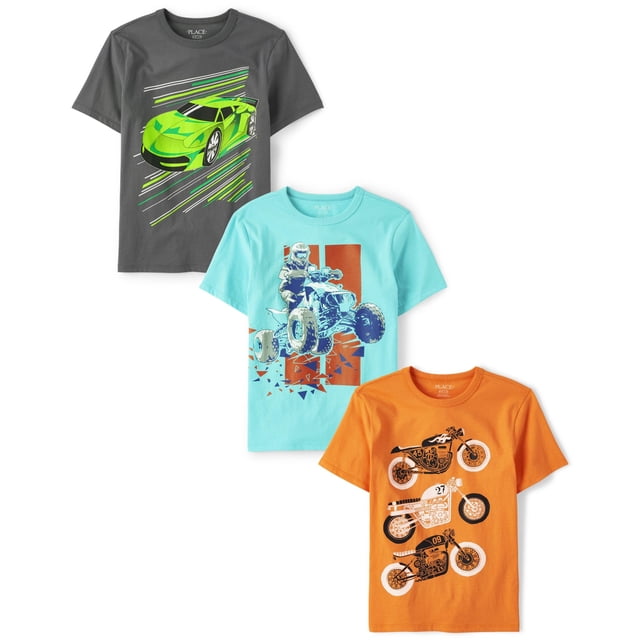 Camiseta The Children's Place de manga corta para niños, paquete de 3