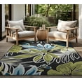 thumbnail image 6 of Stunning Transitional 8' x 10' Black and Blue Polypropylene Outdoor Area Rug, 6 of 6