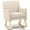 Beige, variant on Costway Mid Century Fabric Rocking Chair Upholstered Accent Armchair Lounge Chair Gray
