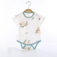 thumbnail image 2 of Bovxnpu Baby Girl Bodysuit, Infant Baby Cotton Bodysuits, Children's Comfortable Jumpsuit Baby Summer Short Sleeved Breathable Bag Fart Clothes 3 Months, 2 of 4