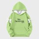 thumbnail image 4 of Camiseta de manga larga con lazo para niños, cuello redondo liso, parte superior lisa, adecuada para niños y niñas, sudadera con capucha para niñas, parte superior de poliéster, 4 of 6