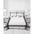 thumbnail image 2 of Full Size Quilt Bedding Set, Black Gray Grid Reversible Summer Quilt 3 Pieces, Modern Minimalist Striped Pattern Lightweight Bedspreads Coverlets with 2 Pillow Shams for All Seasons, 2 of 5