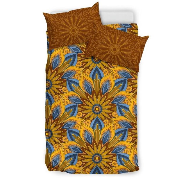 Juego de cama hindú Mandala amarillo