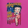 thumbnail image 5 of Wild Bobby, Betty Boop America Land of the Free Home of the Brave Betty Boop Unisex Hoodie Sweatshirt, Fuschia, X-Large, 5 of 5