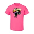 thumbnail image 2 of Wild Bobby, Technicolor Colorful Tiger Roaring, Animal Lover, Men Graphic Tees, Neon Pink, X-Large, 2 of 3