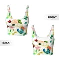 thumbnail image 5 of Fotbe Floral Vintage Pattern Womens' Sports Bra Longline Wirefree Padded with Medium Support Sports Moisture-Wicking Workou Vest,Tank Top-, 5 of 7