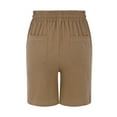 thumbnail image 5 of Women's Casual Pants Women'S Linen Shorts Casual Long Linen Shorts High Waisted Comfy Summer Shorts,Yellow Women's Casual Pants XXL, 5 of 8