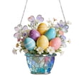 thumbnail image 2 of Easter Flower Egg Suncatcher Window Hanging Decor, Stained Glass Style Acrylic Ornament for Home Farmhouse Garden Window Decorations, Hanging Window Art for Indoor Outdoor Decor, Housewarming Gift, 2 of 9