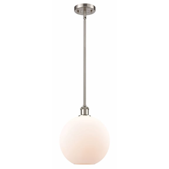 516-1S-SN-G121-10-LED-Innovations Lighting-Large Athens-3.5W 1 LED Pendant in Industrial Style-10 Inches Wide by 13 Inches High   Brushed Satin Nickel