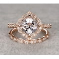 thumbnail image 2 of Antique 1.60 carat Round Cut Real Morganite Ring Set with Moissanite Bestselling Design with 18k Gold Plating, 2 of 6