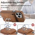 thumbnail image 5 of Dteck Wallet Case Compatible with iPhone 15 Plus,Case with Card Holder Skin-Friendly PU Leather Cover with Rotating Ring Kickstand Protective Bumper for iPhone 15 Plus,Brown, 5 of 10