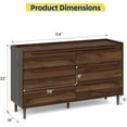 thumbnail image 2 of Mid Century Modern Walnut Dresser, 54″ Wide 6-Drawer Chest with Wood Handles for Living Room, Bedroom or Hallway, 2 of 8