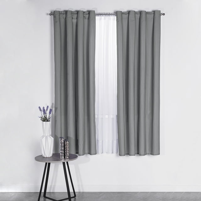 Cortina Decorativa Neo Gris Liso Corta Colchas Concord Colchas Concord Cortina Neo