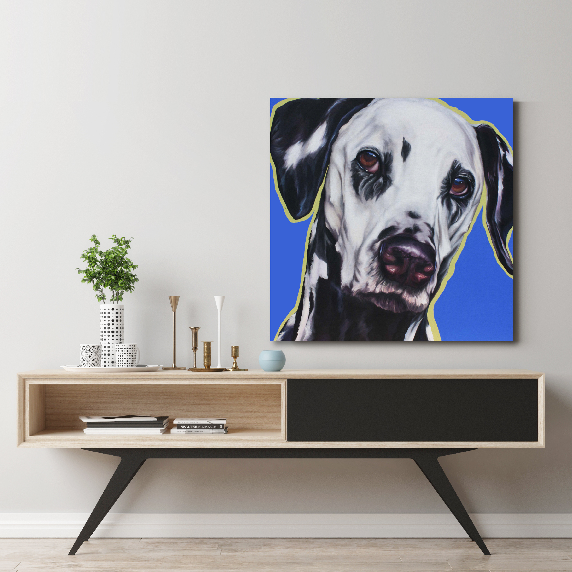 Blue Dalmation Gallery-Wrapped Canvas Wall Art, 16x16