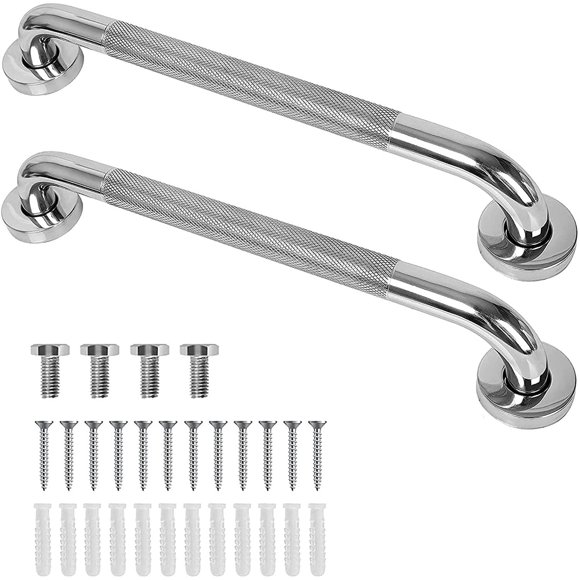 2 Pack Shower Grab Bar,Anti Slip Bathroom Grab Bars,Stainless Steel Bath Grab Bar Handle Shower Safety Hand Rail Support Assist Ba
