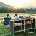 thumbnail image 7 of Ktaxon 78" Foldable Bar Table, Mobile Bar with 3-Tier Shelves & Carry Bag - Perfect for Events, Parties, Camping, Picnics, Tradeshows, and Both Outdoor/Indoor Use (Comes with Black Skirt,  Woodgrain), 7 of 7