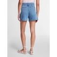 thumbnail image 4 of Time and Tru Women's High Rise Pleated Denim Shorts, 4.5" Inseam, Sizes 0-20, 4 of 6