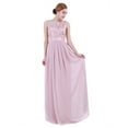 thumbnail image 3 of iiniim Women's Floral Lace Appliques Chiffon Wedding Bridesmaid Long Dress Prom Evening Gowns, 3 of 7