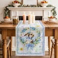 thumbnail image 2 of Table Runner - 72 Inch Long, Watercolor Easter Kitchen Dining Table Runner Dresser Scarves, Cute Rabbits Flower Wreath Eggs Bow Plaid Farmhouse Decor for Coffee Tables Wedding Party Banquet, 2 of 8