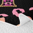 thumbnail image 5 of Erosebridal Bling Glitter Print Bow Letter T Monogrammed Quilt Full for Teens Girls,Vintage Gradient Leopard Print Full Bedspread Sets, 5 of 7