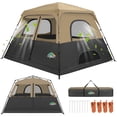 thumbnail image 6 of HOTEEL 8 Person Camping Tent,Family Tents Outdoor Canopy with Wheeled Bag,for Parties,Wedding,Backyard,Camping,Khaki, 6 of 9
