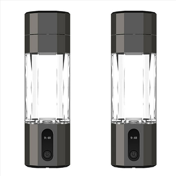 2X Generador de Hidrógeno por Electrólisis PEM, Pantalla 8000PPB, Botella de Agua de Hidrógeno Recargable Portátil, Color Negro