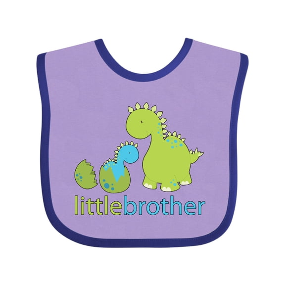 Inktastic Dinosaur Little Brother Green Boys Baby Bib