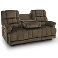 thumbnail image 2 of MCombo 3 Seat Power Reclining Sofa with Drop Down Table for Living Room, Heat, Vibration, USB Ports, Dark Brown, 2 of 7