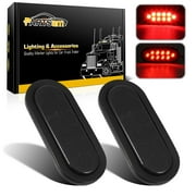 Partsam 2Pcs 6 Inch Oval Red Led Trailer Tail Lights 10 Diodes Smoke Lens Stop Brake Turn Lights