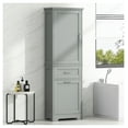 thumbnail image 2 of Bathroom Storage Cabinet, Tall Freestanding Cabinet with Drawers & Adjustable Shelf - Grey MDF Organizer for Bathroom, Living Room - 100lbs Capacity, 2 of 9