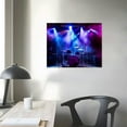 thumbnail image 3 of Nawypu  Canvas Print Wall Art Vibrant Blue Stage Lights Drum Set Music Instruments Photography Realism Decorative Concert Multicolor Scenic Fun Pop Art for Living Room, Bedroom, Office, 3 of 4