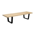 thumbnail image 2 of Mid Century Modern Natural Wood Slat Bench (Black), 2 of 7