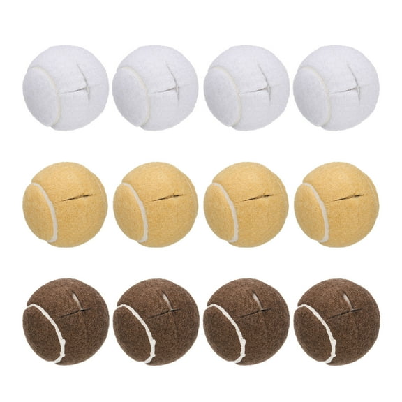 12 Pcs Precut Walkers Tennis Balls, Universal Precut Glide Balls Walkers Accessories Glides, White/Beige/Brown