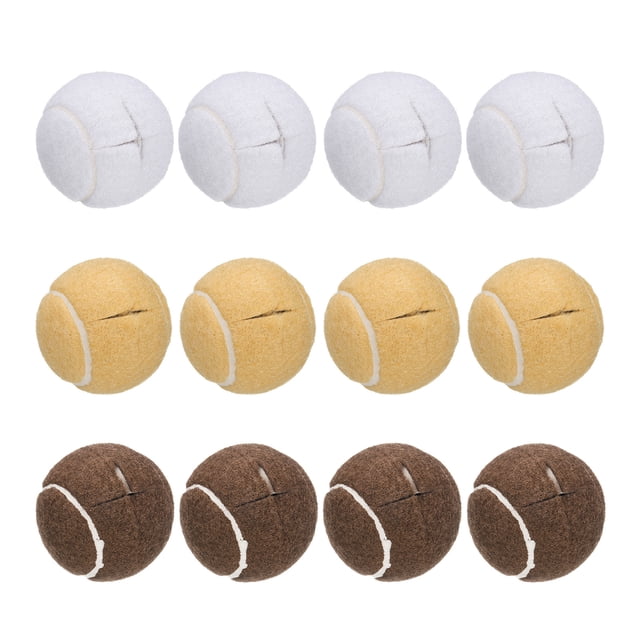 12 Pcs Pelotas de Tenis Precortadas para Andadores, Accesorios Universales de Pelotas de Deslizamiento Precortadas para Andadores, Blanco/Beige/Marrón