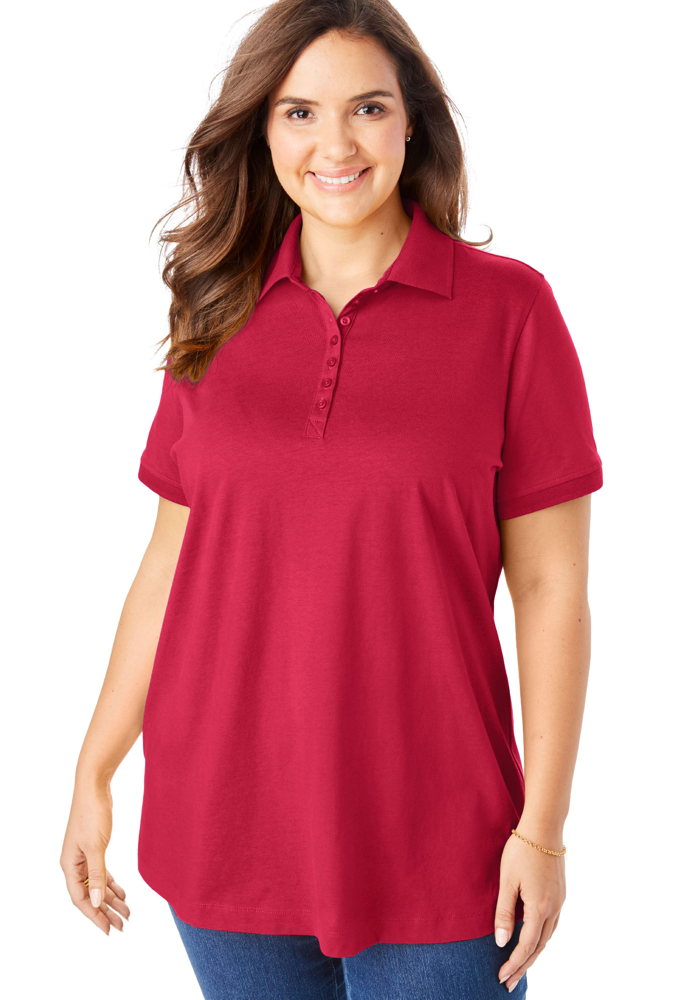 woman within polo shirts