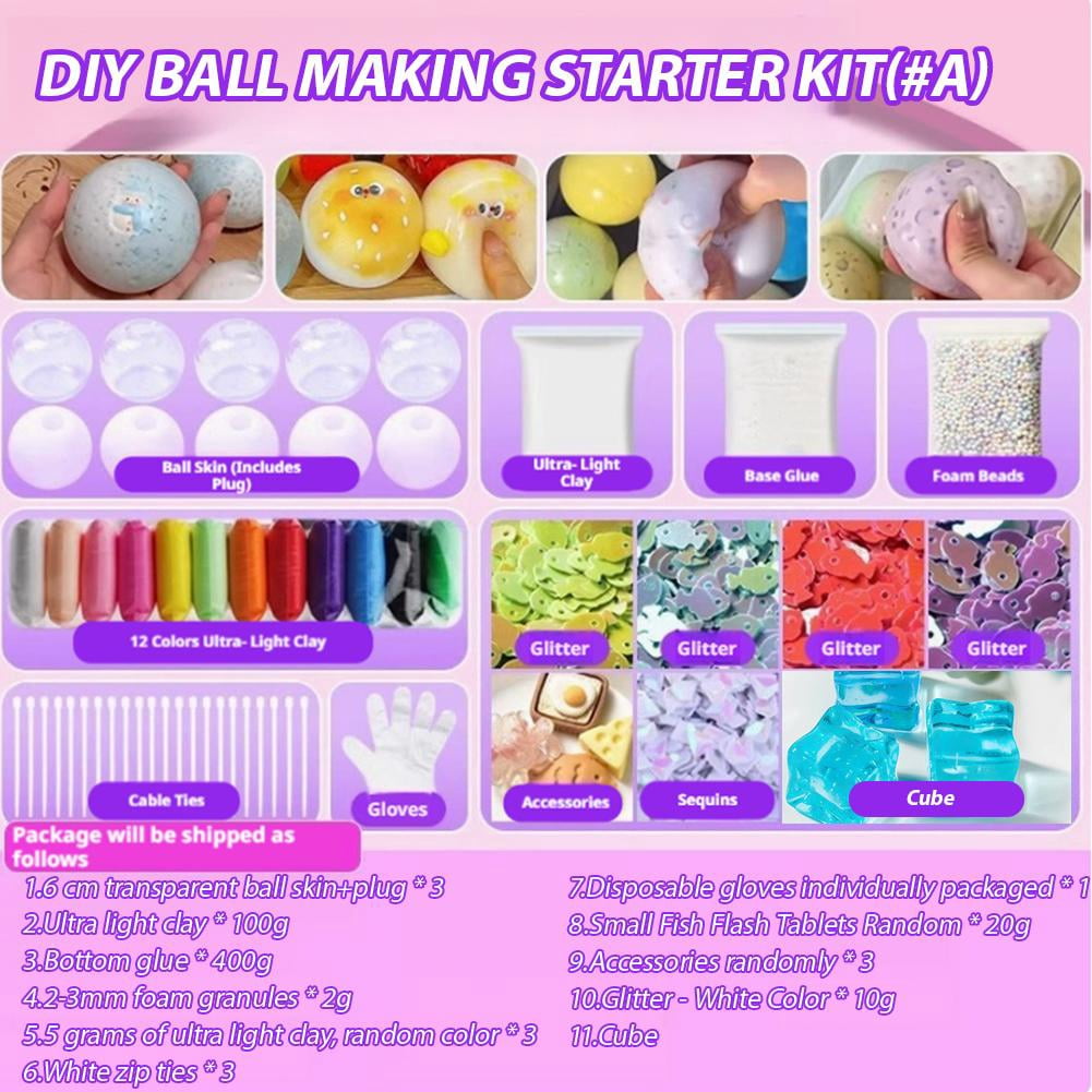 DIY Stress Ball Making Kit -&nbsp; Squishies Skins, Vacuum Silicone Decompression Balls for Sensory Relief, Anxiety, Fidget Toy for Kids & Adults