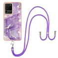 thumbnail image 2 of Galaxy S20 Ultra Case, Allytech Luxury Marble Pattern Rubber Flexible TPU Drop Protection Anti-scratch Lanyard Back Cover for Girls Women Case for Samsung Galaxy S20 Ultra, Purple, 2 of 4