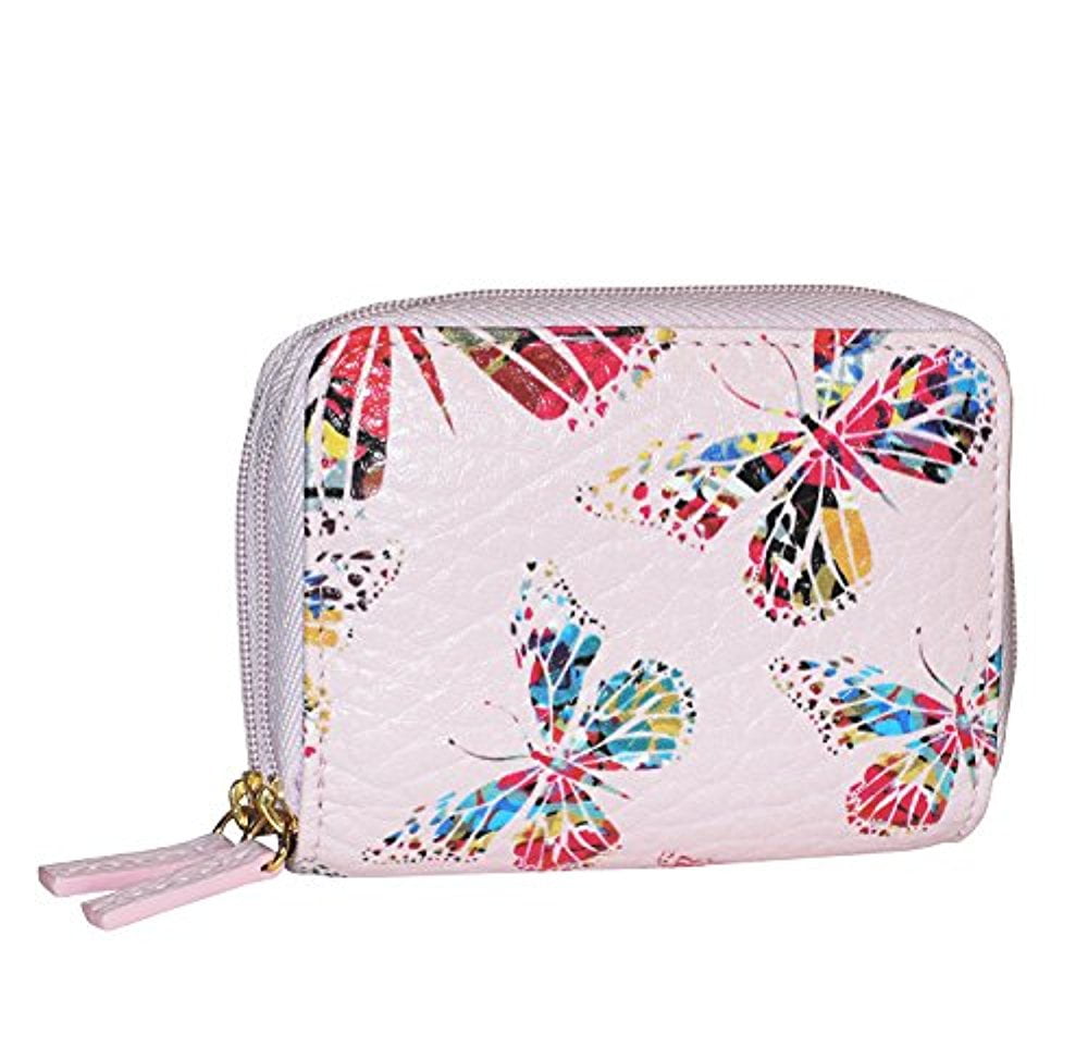 double zip wallet with butterfly print