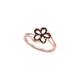 thumbnail image 1 of FB Jewels 10kt Rose Gold Womens Round Red Color Enhanced Diamond Flower Floral Ring 1/8 Cttw, 1 of 1