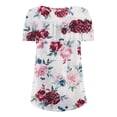 thumbnail image 5 of SMihono Hauts pour Femmes Été Chic Décontracté Mode pour Femmes Débardeur Imprimé Col Rond Ample Manches Courtes Chandail à Enfiler Haut Grande Taille T-Shirt, 5 of 5