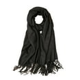 thumbnail image 2 of Autumn and Winter Unisex Pashmina Scarf, Shawl Wraps for Women, Solid Color Warm Tassel Scarf, Travel Blanket for Office Airplane and Restaurant, 2 of 4