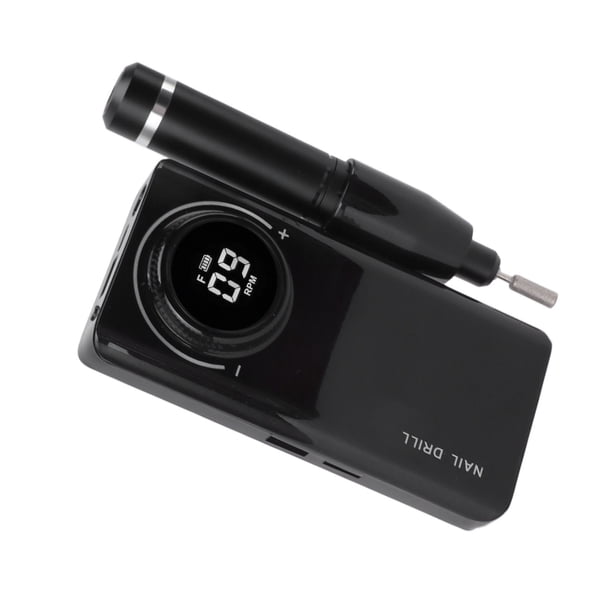 Máquina pulidora de uñas eléctrica, pantalla LED de 35000RPM, pulidora de uñas recargable, color negro